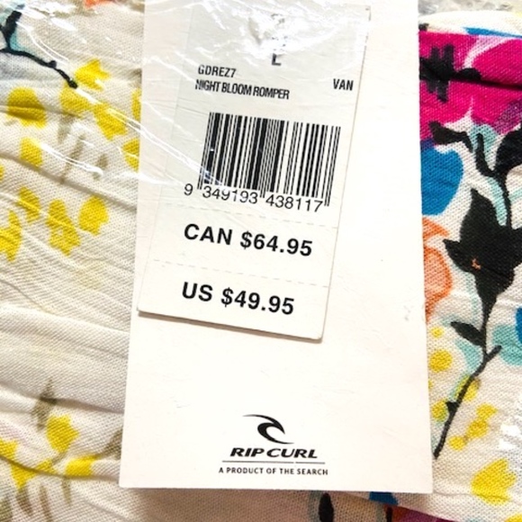 Rip Curl | NWT Off The Shoulder Long Sleeve Romper - Picture 5 of 5